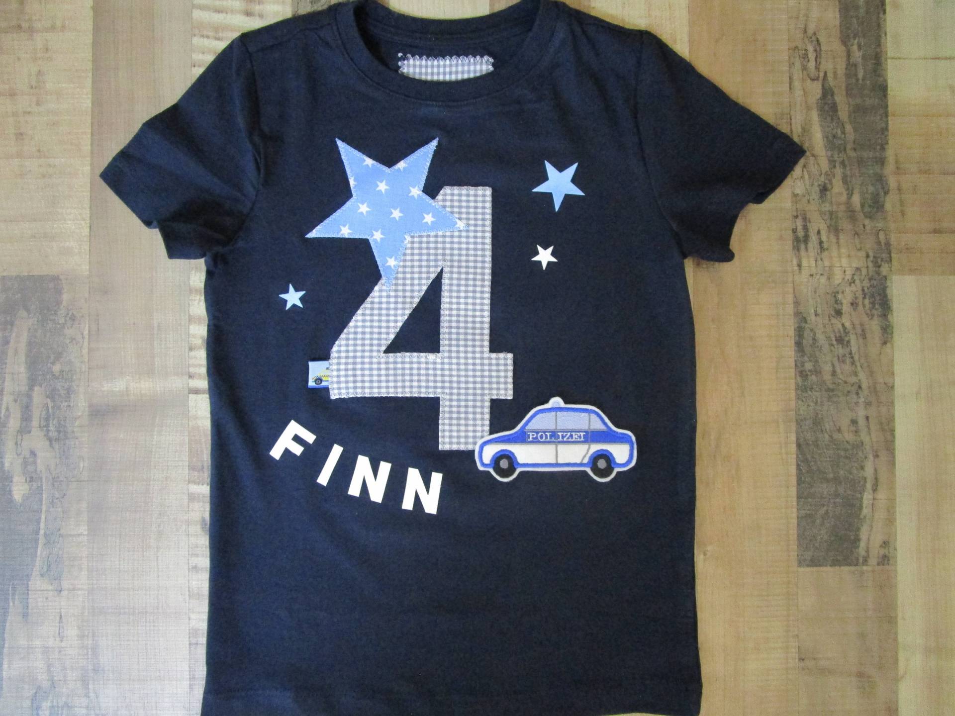 Polizei T-Shirt Stern Geburtstagsshirt Zahl 1, 2, 3, 4, 5, 6, 7, 8 9 Kinder Jungen Shirt Sterne von Schmunzelstube