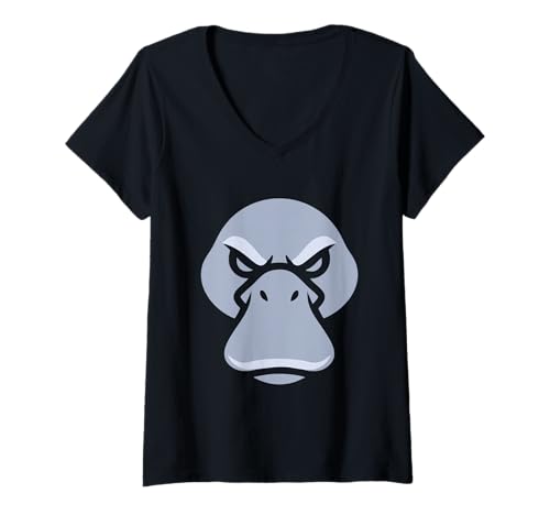 Damen Schnabeltier Kopf T-Shirt mit V-Ausschnitt Damen Schnabeltier Kopf T-Shirt mit V-Ausschnitt von Schnabeltier Fan