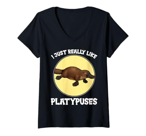 Damen Schnabeltiere Platypus Schnabeltier T-Shirt mit V-Ausschnitt Damen Schnabeltiere Platypus Schnabeltier T-Shirt mit V-Ausschnitt von Schnabeltiere Schnabeltier Tier Shop