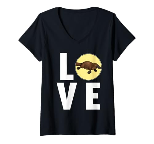 Damen Schnabeltiere Platypus Schnabeltier T-Shirt mit V-Ausschnitt Damen Schnabeltiere Platypus Schnabeltier T-Shirt mit V-Ausschnitt von Schnabeltiere Schnabeltier Tier Shop