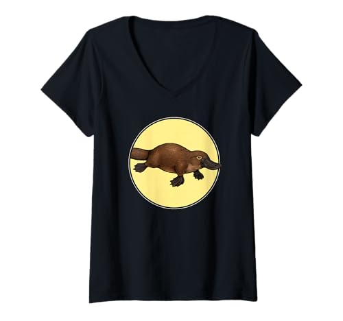 Damen Schnabeltiere Platypus Schnabeltier T-Shirt mit V-Ausschnitt von Schnabeltiere Schnabeltier Tier Shop