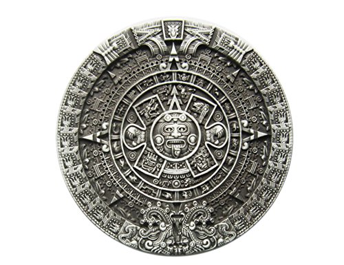 Schnalle123 Gürtelschnalle Azteken Maya Maja Kalender 3D Optik für Wechselgürtel Gürtel Schnalle Buckle Modell 102 von Schnalle123