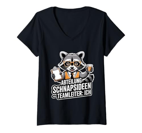 Damen Abteilung Schnapsideen Teamleiter Ich Waschbär Bürohumor T-Shirt mit V-Ausschnitt Damen Abteilung Schnapsideen Teamleiter Ich Waschbär Bürohumor T-Shirt mit V-Ausschnitt von Schnapsideen Bürohumor Waschbär Teamleiter Spruch
