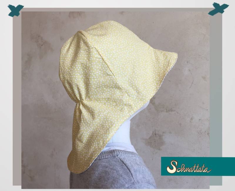 Zitronenfalter Gelb, Tolle Stoffqualität Mit Ökotex Zertifikat Sonnenhut Nackenschutz Und Gummiband, Hergestellt Von Schnattata von Schnattata