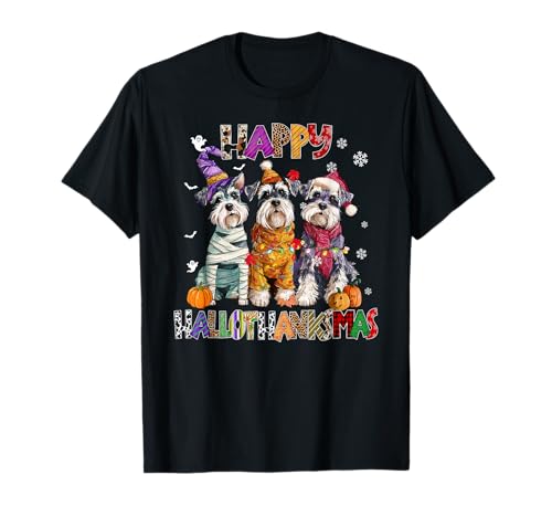 Schnauzer Hunde Weihnachten Happy Hallothankmas Xmas Herren Damen T-Shirt Schnauzer Hunde Weihnachten Happy Hallothankmas Xmas Herren Damen T-Shirt von Schnauzer Happy Hallothankmas Christmas Dog