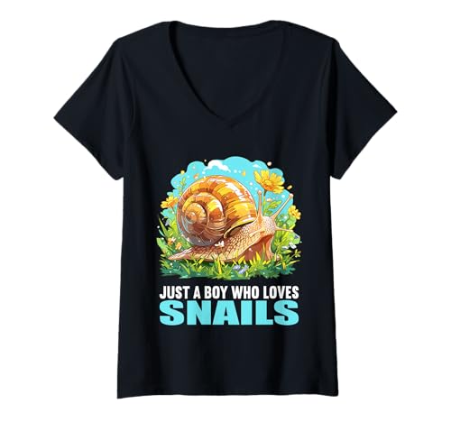 Damen Schnecken Schnecke T-Shirt mit V-Ausschnitt von Schnecken Schnecke Tier Shop