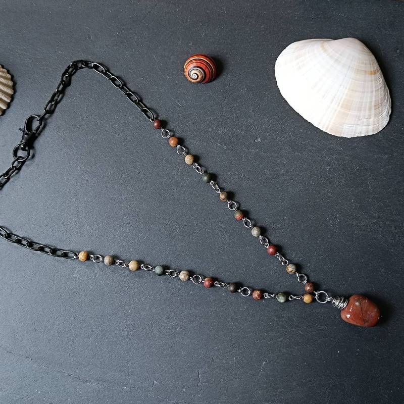 Jaspis Kette. Gothic Schmuck. Schwarze Gliederkette. Unikatschmuck.statement Heilstein Talisman. Schwarzer Jaspis Kette. Gothic Schmuck. Schwarze Gliederkette. Unikatschmuck.statement Heilstein Talisman. Schwarzer von Schneckenstein