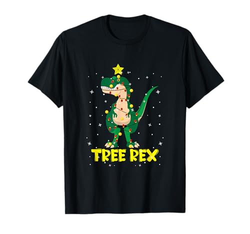 Baum Rex Dino Shirt Kinder Für Weihnachten Winter T-Shirt von Schnee Winter Weihnachten Geschenk Geschenkidee