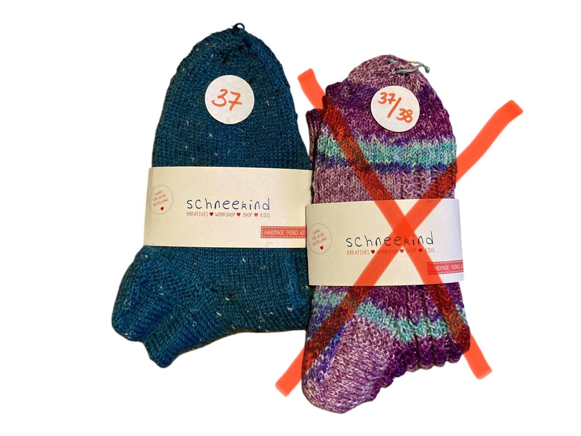 Wollsocken Damen, Handgestrickt, Verschiedene Farben, Muster, Größen Und Preise Sockenmodell Wählen Über Personalisierung von SchneekindCreativ