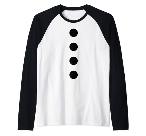 Schneemann Kostüm schwarze Punkte Steine Damen Kinder Herren Raglan von Schneemann Kostüm Winter Karneval Kostüme