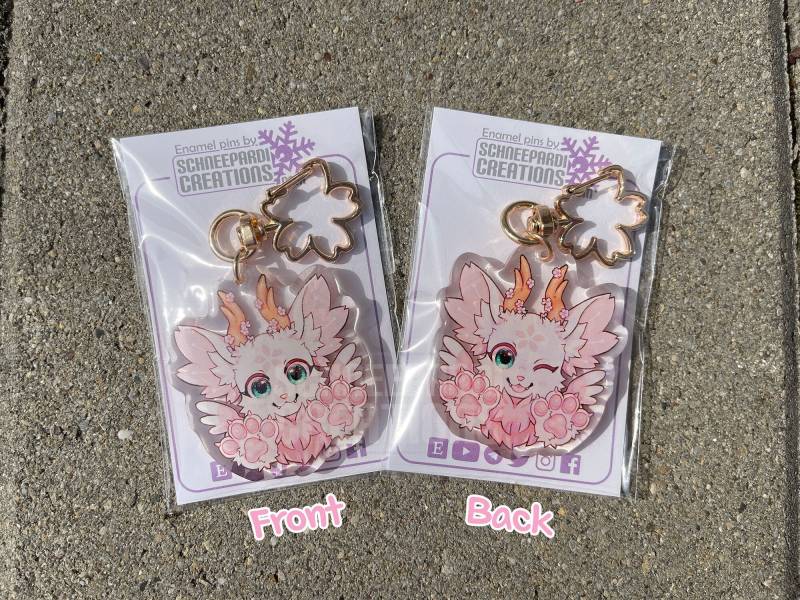 Kaori - The Sakura Dragon Doublesided Acrylic & Epoxy Keychain Kaori - The Sakura Dragon Doublesided Acrylic & Epoxy Keychain von SchneepardiCreations