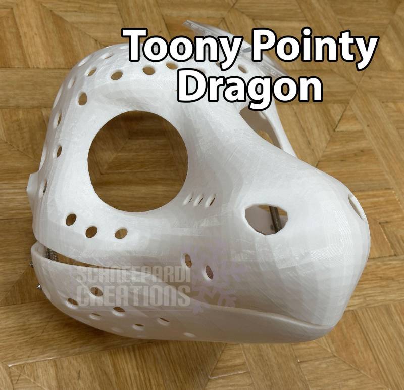 Toony Pointy Dragon 3D-Printed Head Base, Moving Jaw Toony Pointy Dragon 3D-Printed Head Base, Moving Jaw von SchneepardiCreations