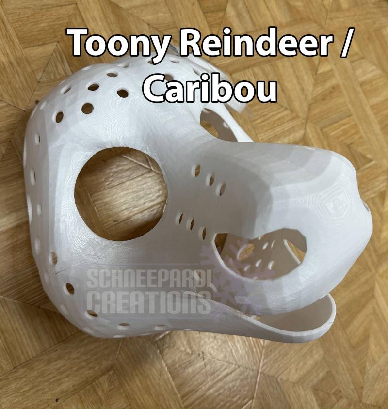 Toony Reindeer/Caribou 3D-Printed Head Base, Static Jaw Toony Reindeer/Caribou 3D-Printed Head Base, Static Jaw von SchneepardiCreations