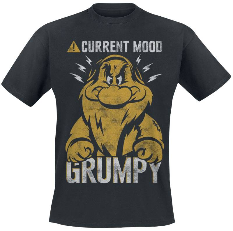 Schneewittchen - Disney T-Shirt - Schneewittchen und die sieben Zwerge - Current Mood - Grumpy - S bis XXL - für Männer - Größe S - schwarz  - von Schneewittchen