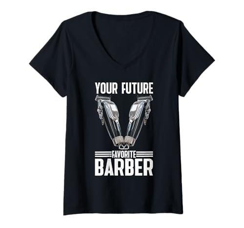 Damen Your Future Favorite Barber Schneiden Sie Friseur Experte - T-Shirt mit V-Ausschnitt von Schneiden Sie Profis im Friseurstil