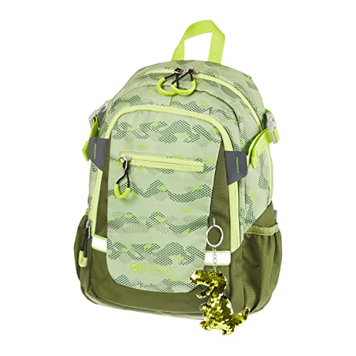 Schneiders 49466-065 - Kinderrucksack "Rhino Dino", ca. 25 x 35 x 12 cm, Rucksack für Kinder mit 11 Liter Volumen, 3 Fächern, 2 Seitentaschen und Pailletten-Anhänger von Schneiders