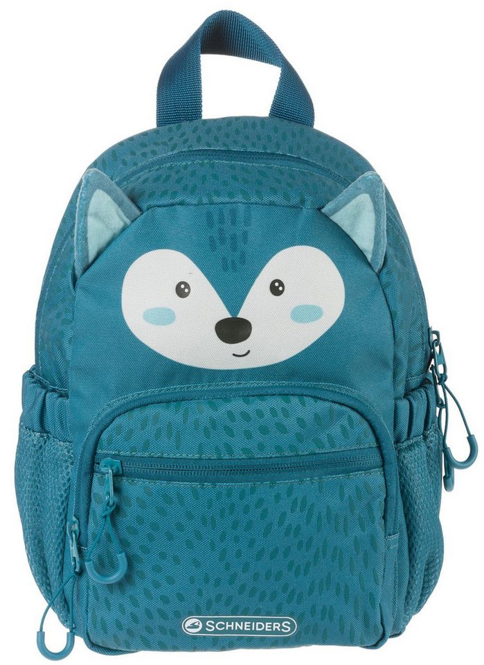 Schneiders Rucksack Kinderrucksack Kids Mini - Wolf, 18,5 x 27 x 11 cm, 6 Liter, petrol von Schneiders