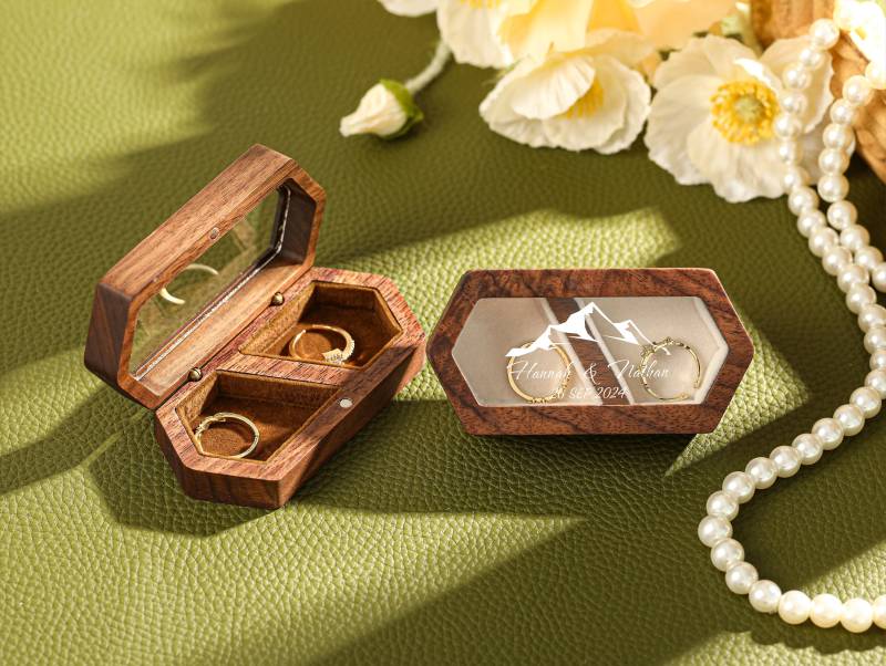 Verlobungsring Box, Benutzerdefinierte Hölzerne Ring Hochzeit Ring-Box Für Frauen, Vorschlag Box Halter, Ringträger von SchnellPomBuns