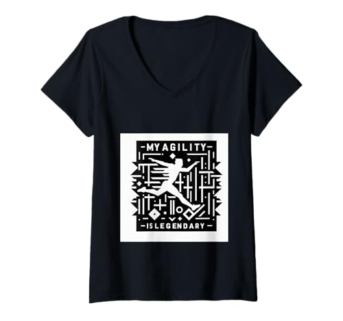 Damen My Agility is Legendary Reflex -Training Ninja ||- T-Shirt mit V-Ausschnitt Damen My Agility is Legendary Reflex -Training Ninja ||- T-Shirt mit V-Ausschnitt von Schnelle Skill Reflexe