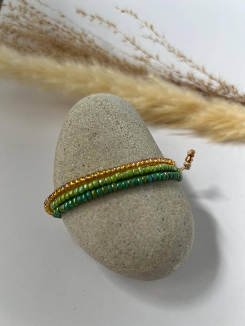 Armband Aus Miyuki Glasperlen, Perlenarmband Dreireihig von Schnickschnackelei