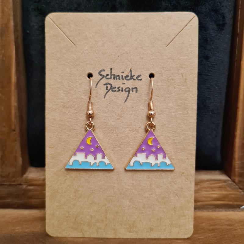 Ohrhänger "Pyramide" Aus Emaille von SchniekeDesign