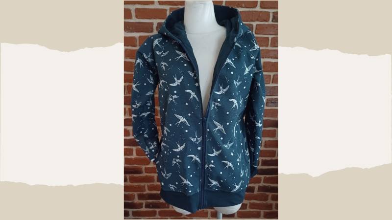 Canvas Outdoor Übergangsjacke Jacke Für Damen "Schniesel.blaue Schwalbe Jacke" Mit Zipfelkapuze Gr. 34-46 Schwalben Schwale Blau von Schniesel