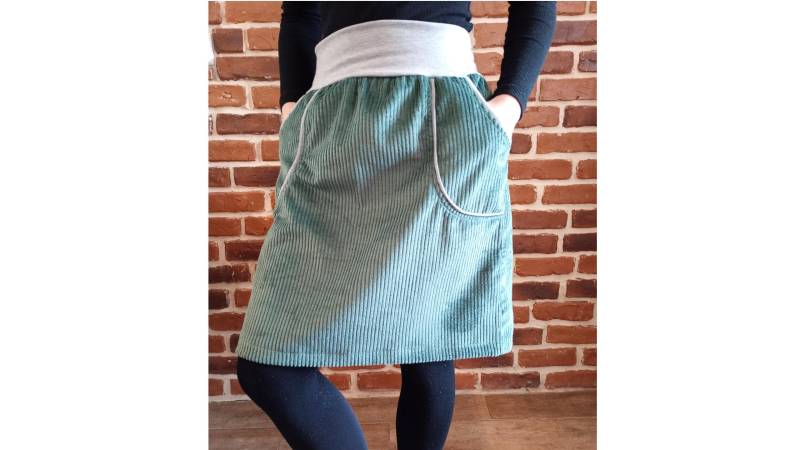 Cordrock Rock Breitcord " Schniesel.khaki Hellgrau Cord Für Damen Gr. 34-46 von Schniesel