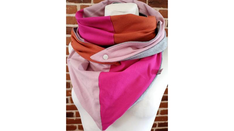 Damen & Kinder Dreieckstuch Schniesel " Schniesel.pink Rost Altrosa Schal, Tuch, Altrosa, Rost Und Pink von Schniesel