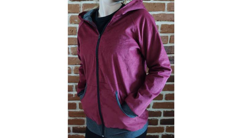 Feincord Cordjacke Übergangsjacke Jacke Für Damen " Schniesel.feincordjacke Weinrot Mit Zipfelkapuze Gr. 34-46 Weinrot von Schniesel