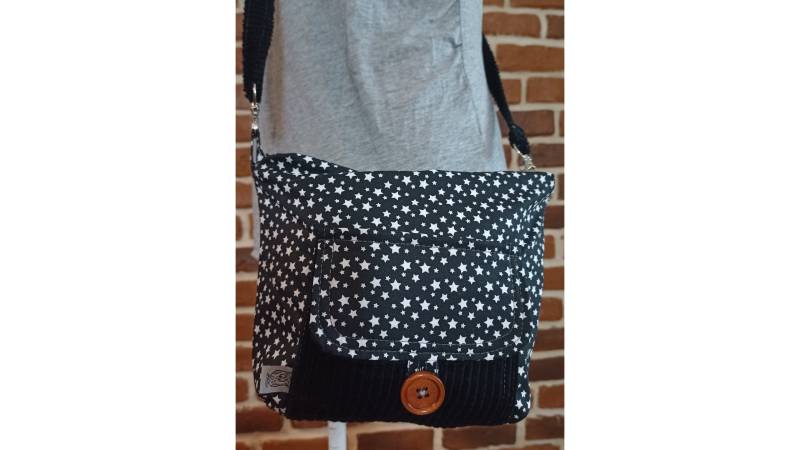 Handtasche Tasche "Schniesel.sternly Schwarz Breitcord Handtäschle" Cordtasche Mit Sternchen Schniesel von Schniesel