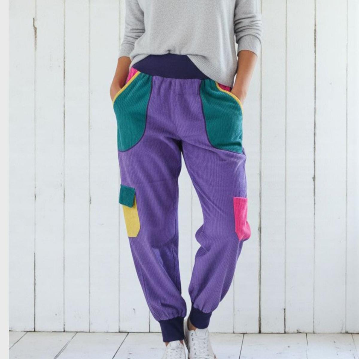 Schniesel Damen Cordhose Cargopumphose " Schniesel.bunte Lila Breitcord Cargo Pumphose Cord Bunte Cargohose Gr. 34-46 von Schniesel