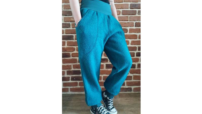 Schniesel Damen & Kinder Walkhose Haremshose " Petrol Warme Im Haremshosenschnitt von Schniesel