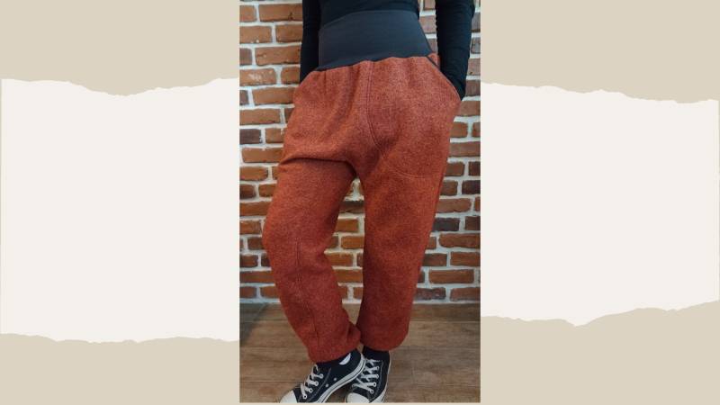 Schniesel Damen & Kinder Walkhose Haremshose " Rostbraun Warme Im Haremshosenschnitt Wollwalkhosen von Schniesel