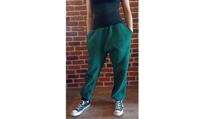 Schniesel Damen & Kinder Walkhose Haremshose " Tannen Grün Warme Im Haremshosenschnitt In von Schniesel