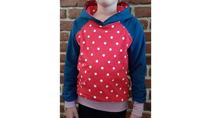 Schniesel Hoodie " Schniesel.blau Rot Altrosa Punkte Pulli Kapuzenpulli Für Damen Gr. 34 -46 von Schniesel