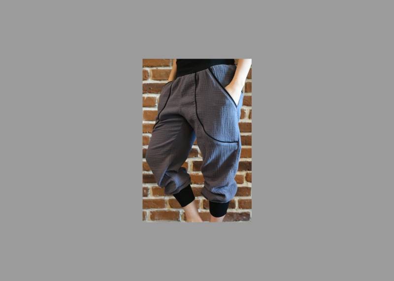 Schniesel Musselin Pumphose Für Damen " Graupel Musslinpumphose Musselinhose in Grau & Schwarz von Schniesel