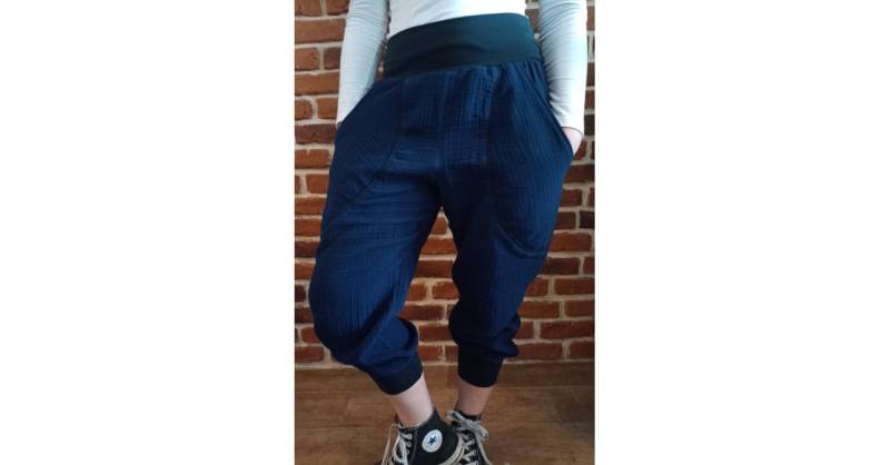 Schniesel Musselin Pumphose Für Damen "Schniesel.dunkelblau Musselinpumphose " Musselinhose in Dunkelblau Gr. 34-46 Blauer von Schniesel