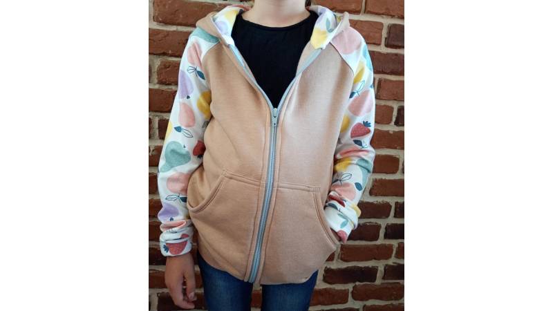 Sweatjacke Für Damen & Kinder "Schniesel.obstsalat Beige Sweatjacke" Gr. 86 - 46 Jacke in Kapuzenjacke von Schniesel