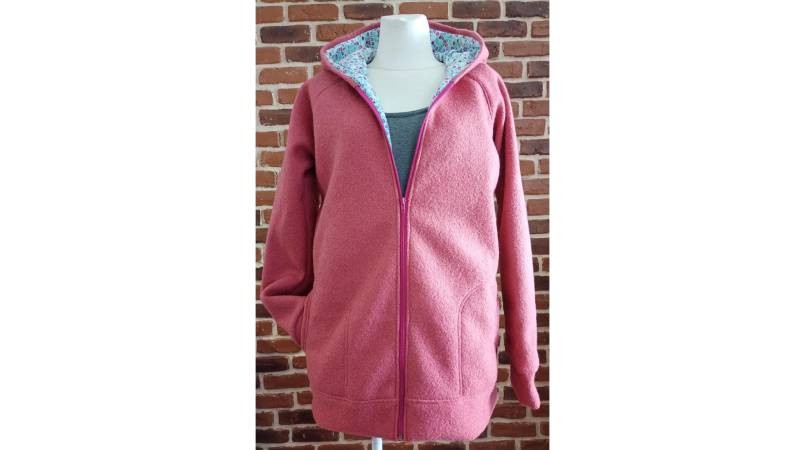 Walkjacke Für Damen "Schniesel.grapefruit Butterblume Walkjacke" Mit Zipfelkapuze Gr. 34-46 Wollwalk Jacke Grapefruit von Schniesel