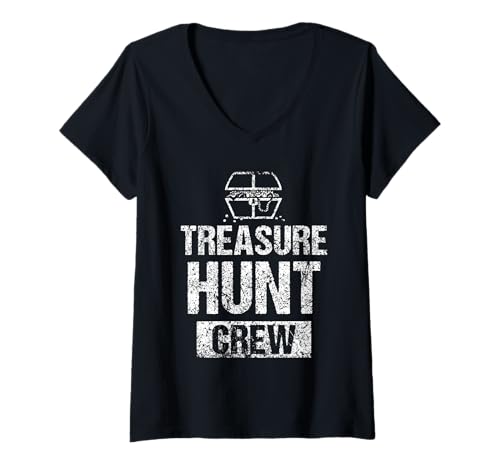Damen Schatzsucher Crew Schnitzeljäger Schatzsuche Schnitzeljagd T-Shirt mit V-Ausschnitt Damen Schatzsucher Crew Schnitzeljäger Schatzsuche Schnitzeljagd T-Shirt mit V-Ausschnitt von Schnitzeljagd Schatzsuche Treasure Hunt Crew