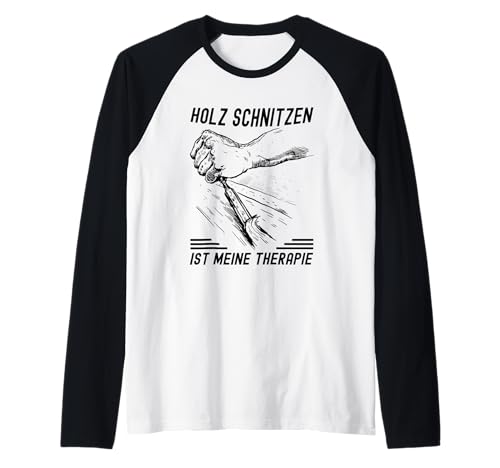 Herren Werkstatt Holz Schnitzen Ist Meine Therapie Holzbildhauer Raglan von Schnitzen Zubehör und Holzbildhauer Geschenk