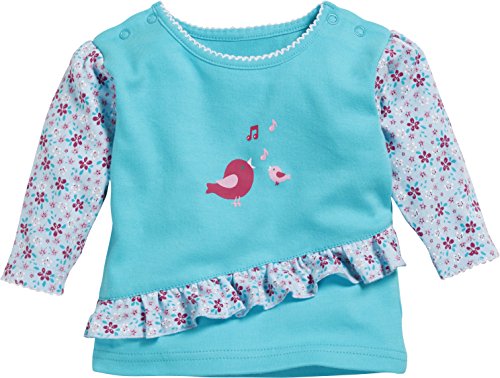 Schnizler Baby - Mädchen Sweat-Shirt Interlock Vögelchen 813086, 15 - Türkis, 56 von Schnizler