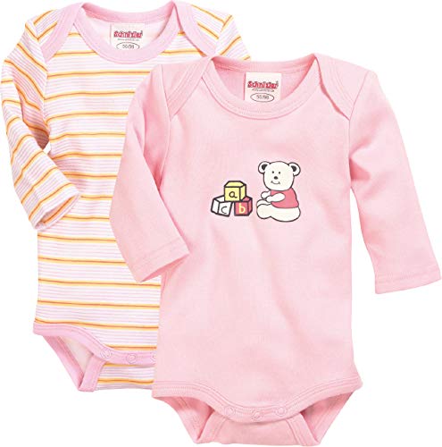 Schnizler Unisex Baby Body 1/1-arm 2er Pack Bärchen 809201, 14 - Rosa, 62-68 von Schnizler