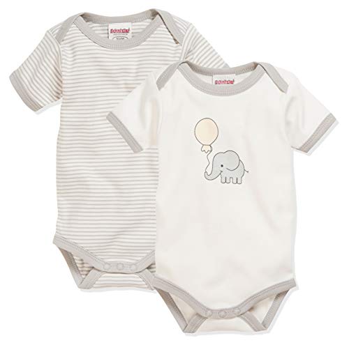 Playshoes Unisex Kleinkind Multipack Baby-Body, Natur 1/4-Arm 2er Pack Elefant, 50/56 von Playshoes