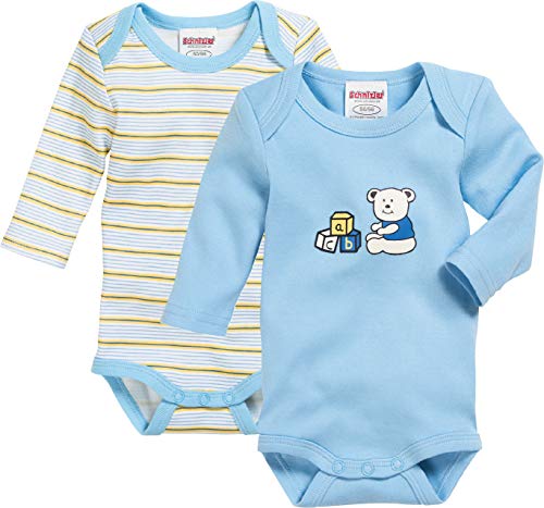 Schnizler Unisex Baby Body 1/1-arm 2er Pack Bärchen 809201, 17 - Bleu, 86-92 von Schnizler