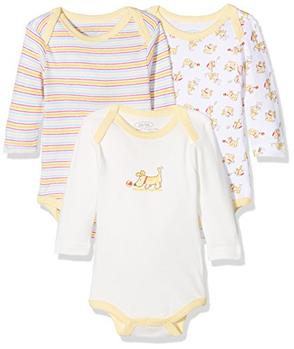 Schnizler Unisex Baby Body 1/1-Arm 3er Pack Hund 809301, 900 - Gelb, 74-80 von Schnizler