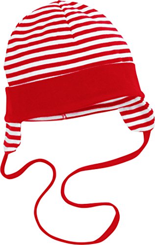 Playshoes Unisex Baby Bindemütze mit Ohrenschutz 800753, 44 - Rot/Weiß, 47 von Playshoes
