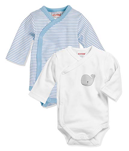 Playshoes Unisex Kinder Wickelbody 1/1-Arm 2er Pack Wal, 56, 17-bleu von Playshoes