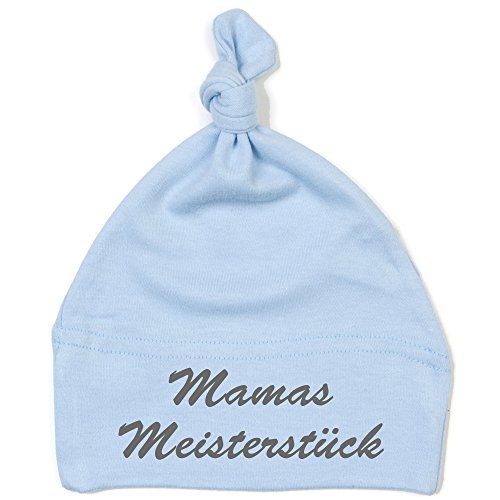 Schnoschi Babymütze in hellblau mit Mamas Meisterstück hochwertig Bestickt/gestickt von Schnoschi