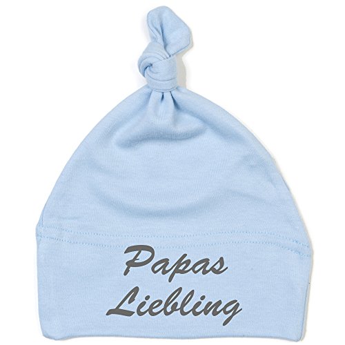 Schnoschi Babymütze in hellblau mit Papas Liebling hochwertig Bestickt/gestickt von Schnoschi